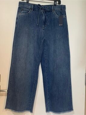 KOBI HALPERIN NWT 30 Relaxed Drawstring Wide Leg Frayed Hem Jeans